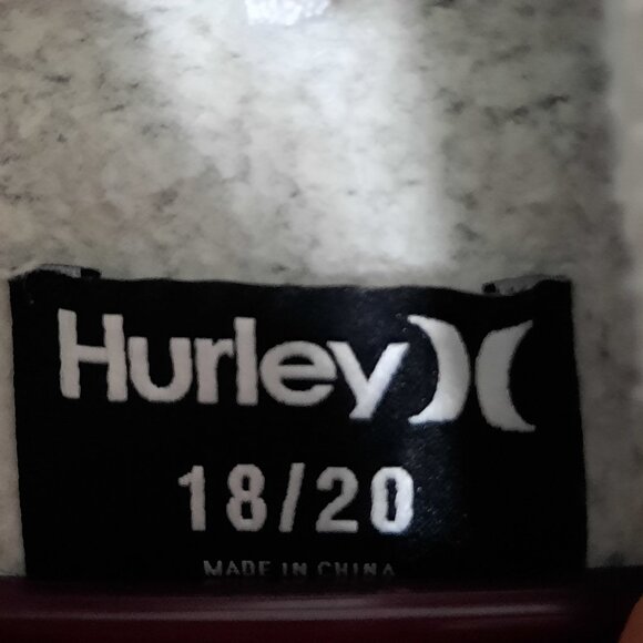 HURLEY CAMO LOGO YOUTH Gray Pullover Hoodie Big Center Spellout Camouflage 18-20 - Picture 4 of 9